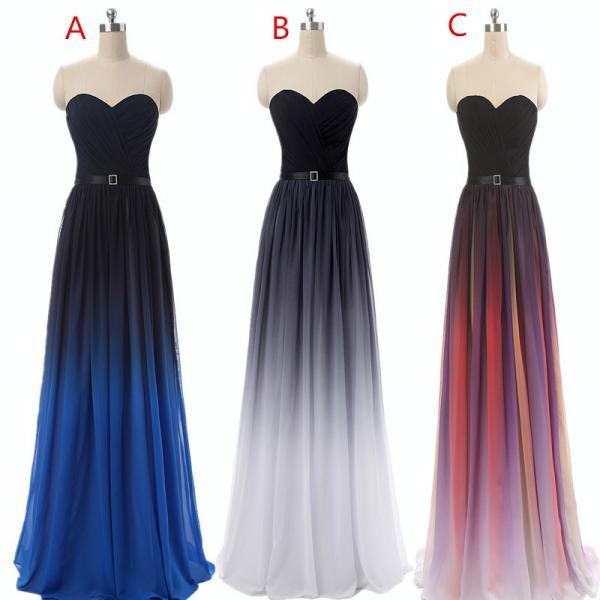 Sweetheart Prom Dress,Cheap Prom Dress,Long Prom Dress,Ombre Prom Dress
